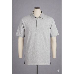 Nat Nast Luxury Polo Shirt Mens Large Gray Cotton Knit Short Sleeve Stretch Golf
